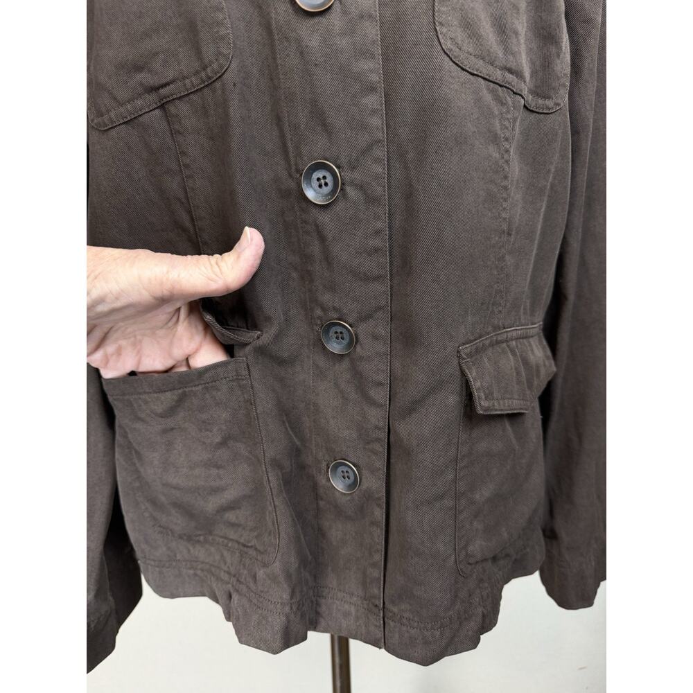 Christopher & Banks Women's Jacket Button Up Brown Sz M Lightweight Pockets - Picture 4 of 16